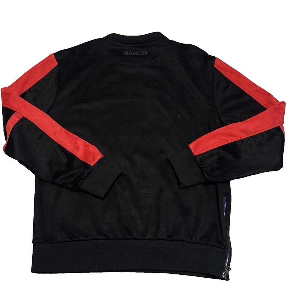 Makobi jeans USA men’s Soft studded lion Side Zip Heavy Sweatshirt y2k Sz LARGE - Picture 2 of 12